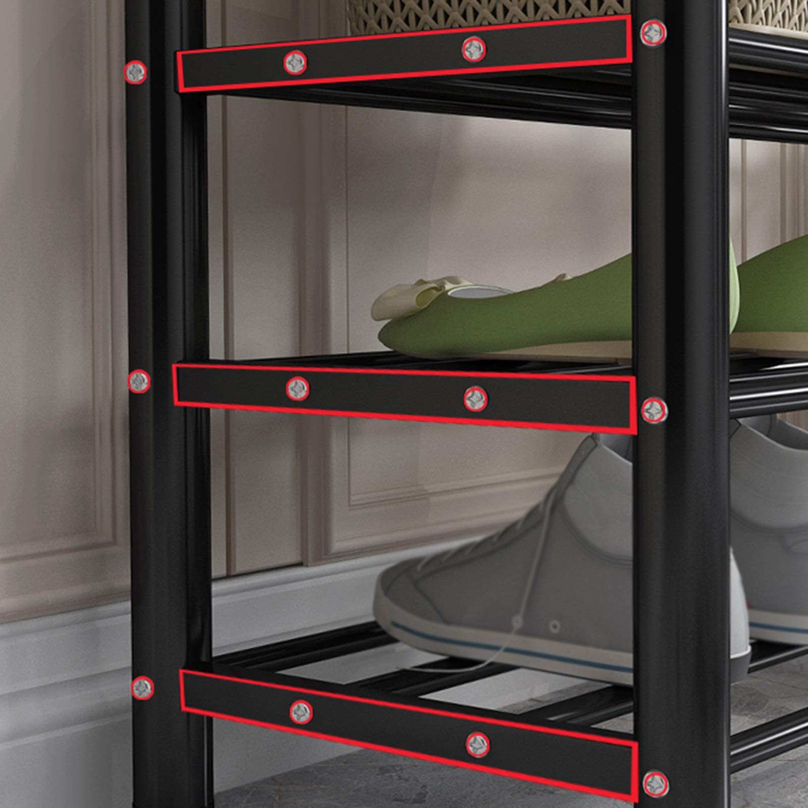 Appendiabiti moderno * in metallo - Stendiabiti multiuso autoportante con caratteristiche * - Scaffale porta abbigliamento e accessori per camera da letto