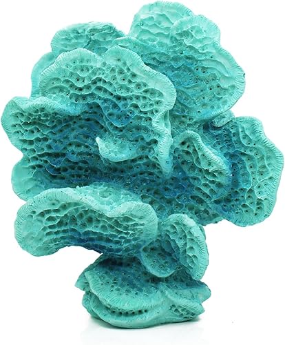 Decoración de arrecife de coral azul aguamarina, decoración moderna de estatua de coral costero para el hogar pequeñas decoraciones de coral