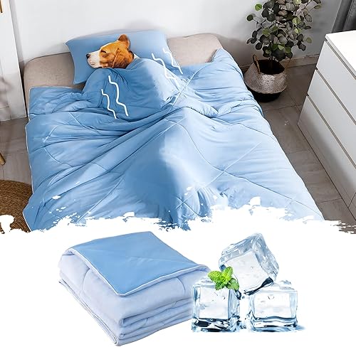 QUILTINA Edredón refrescante de verano tamaño individual adecuado para personas que duermen con calor y sudores nocturnos, manta ligera y lavable
