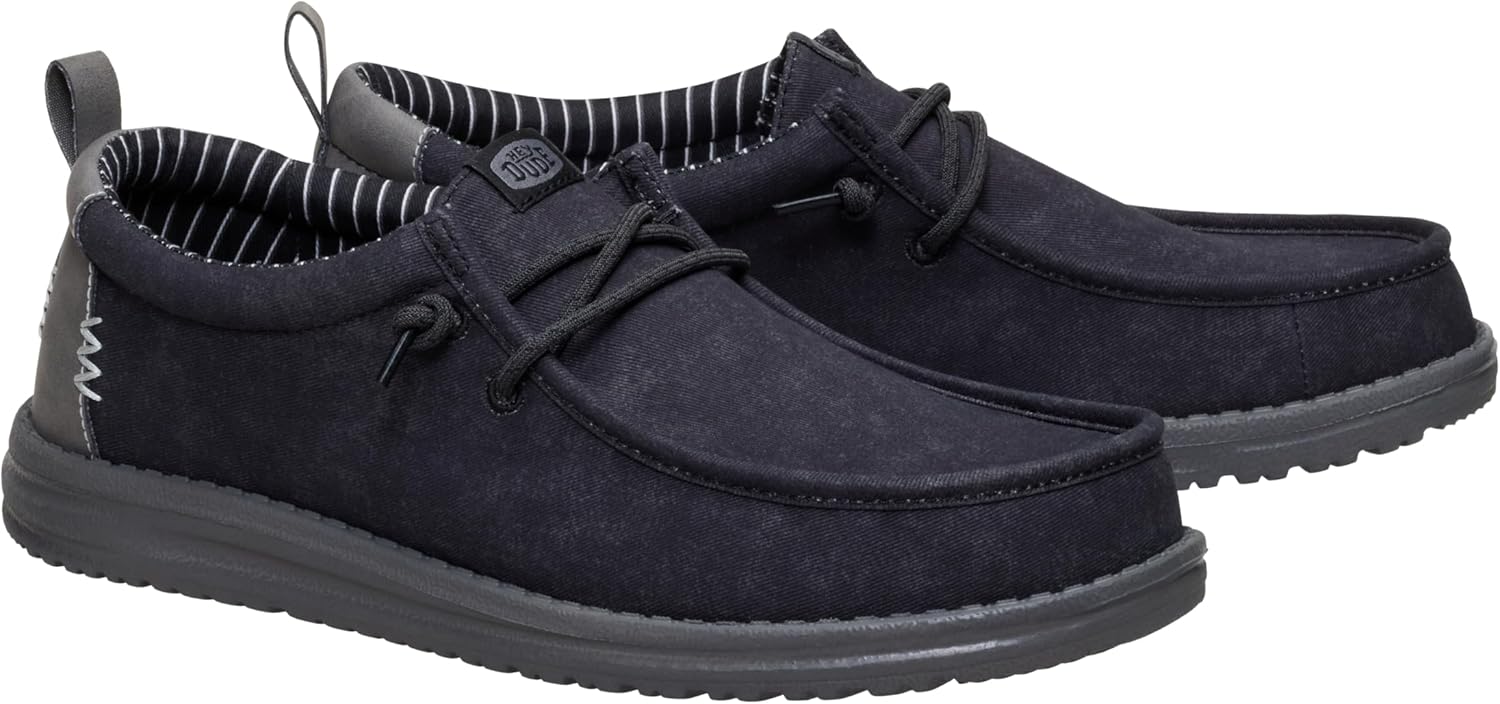 HEYDUDE Men's Wally Vintage Classic Slip-On Loafers | Lightweight Men's Canvas Shoes | Easy-On Design for Casual Comfort & Style - Image 2