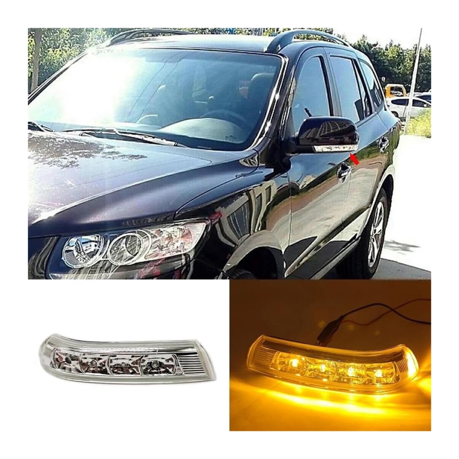 Ciloc Para Hyundai Para Santa Fe 2010-2012 Para Veracruz Para IX55 2007-2012 Espejo Retrovisor Para Coche Luz Señal Giro Luces Indicadoras Luz Intermitente Retrovisor Lateral(Only Right Side)