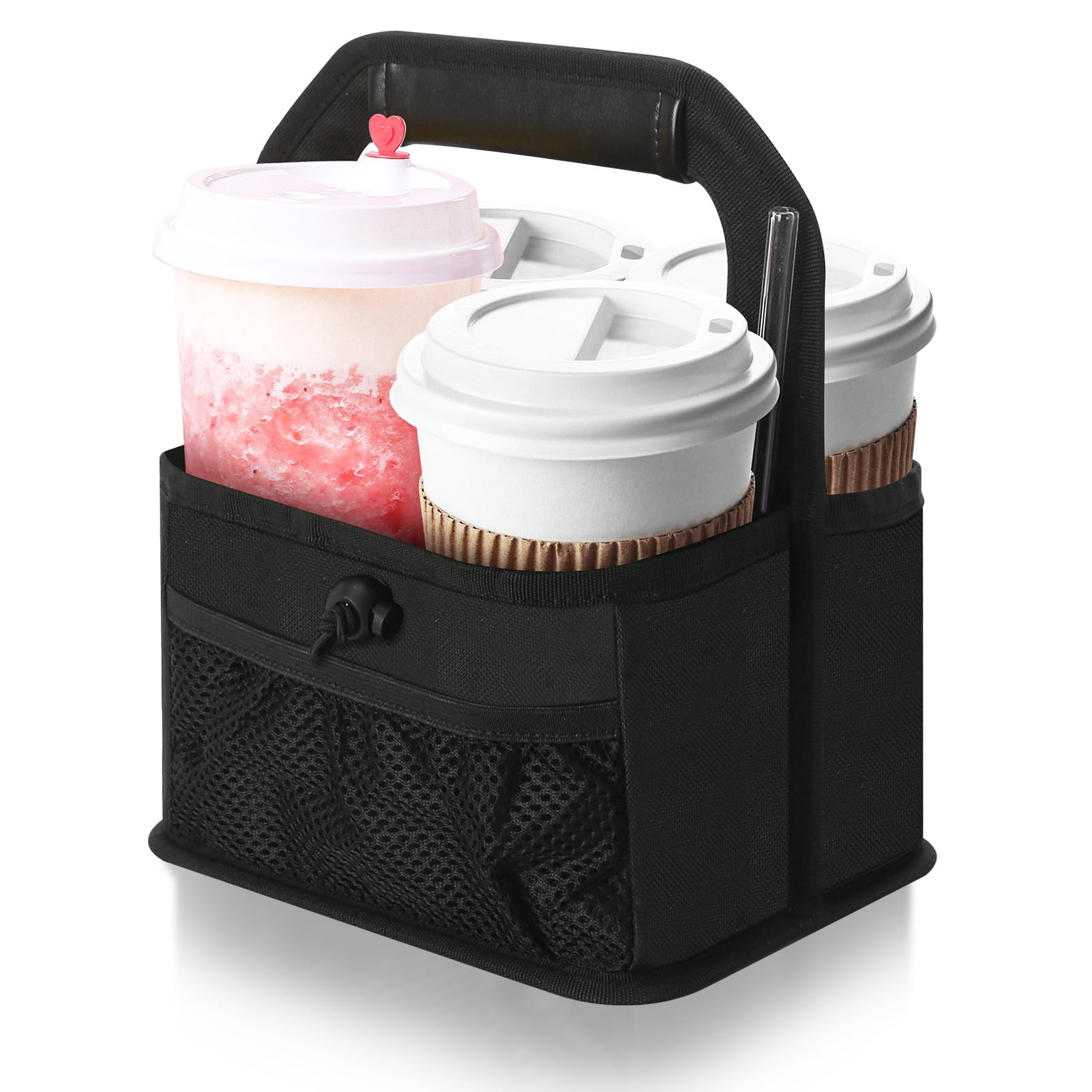 Meori Porte-gobelet Réutilisable Pour 4 Tasses, Pliable, Avec Poignée, Pour Vin, Cocktails, Boissons