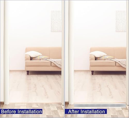 Miniatura 5 de uxcell Tira de transición de piso de aluminio, tira de transición de puerta de 35.4 pulgadasazulejosalfombra a azulejos, tira de borde de alfombra