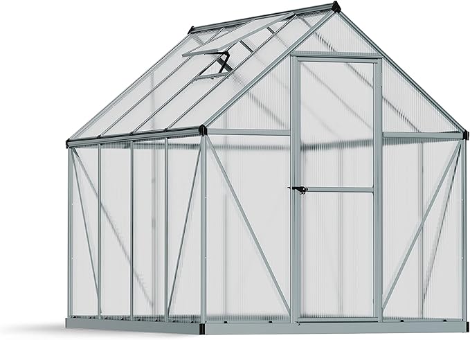 Canopia by Palram Mythos 6x8 greenhouse kit with aluminum frame and polycarbonate panels