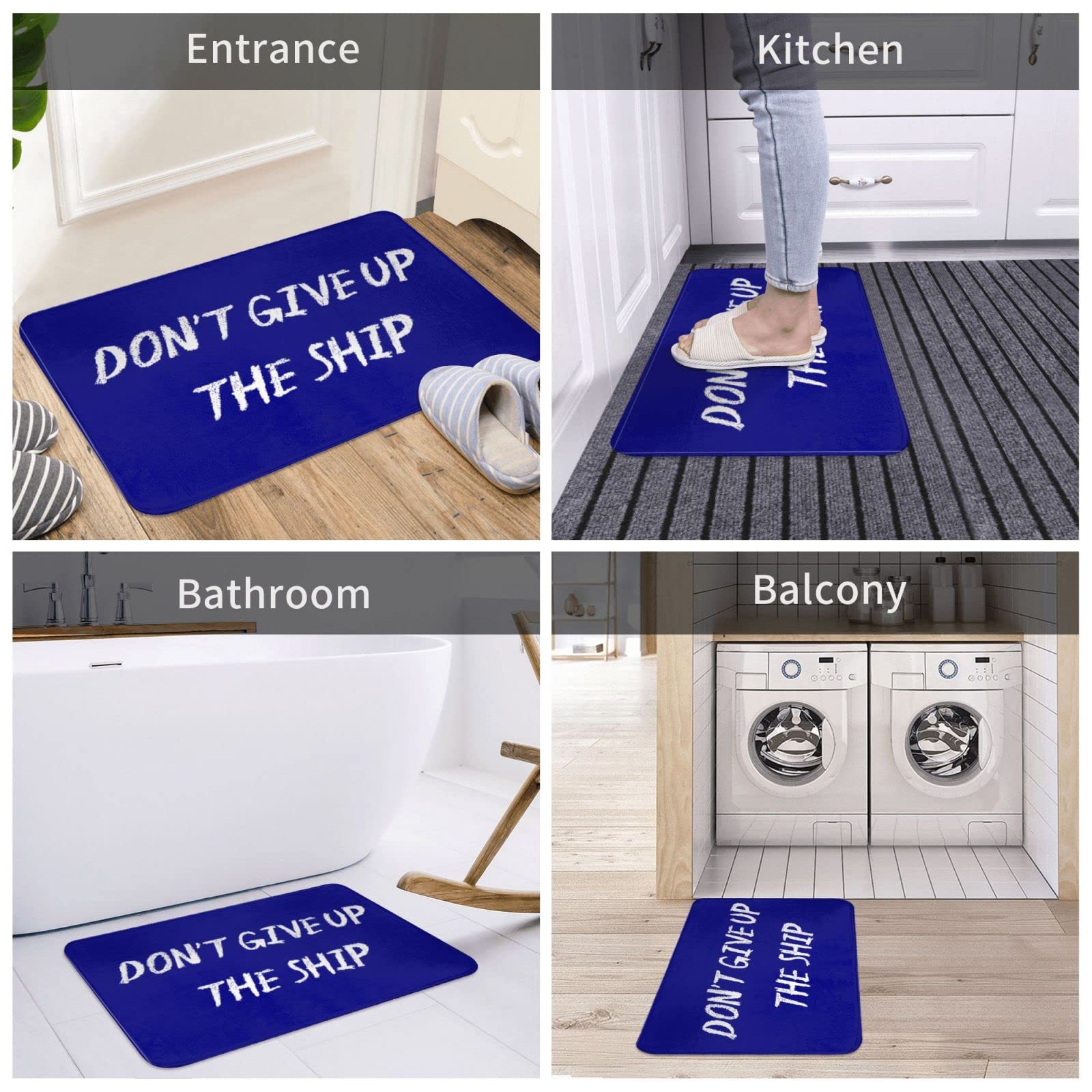 Zerbino per tenda Don't Give Up The Ship Mat Farmhouse Bagno Mats Tappeto Runner da bagno (Dimensioni: 65 x 90 cm)