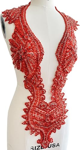 Vista 16 de Apliques hechos a mano de cristal sobre encaje, cuentas de diamantes de imitación para coser, parches de lentejuelas, accesorios de decoración