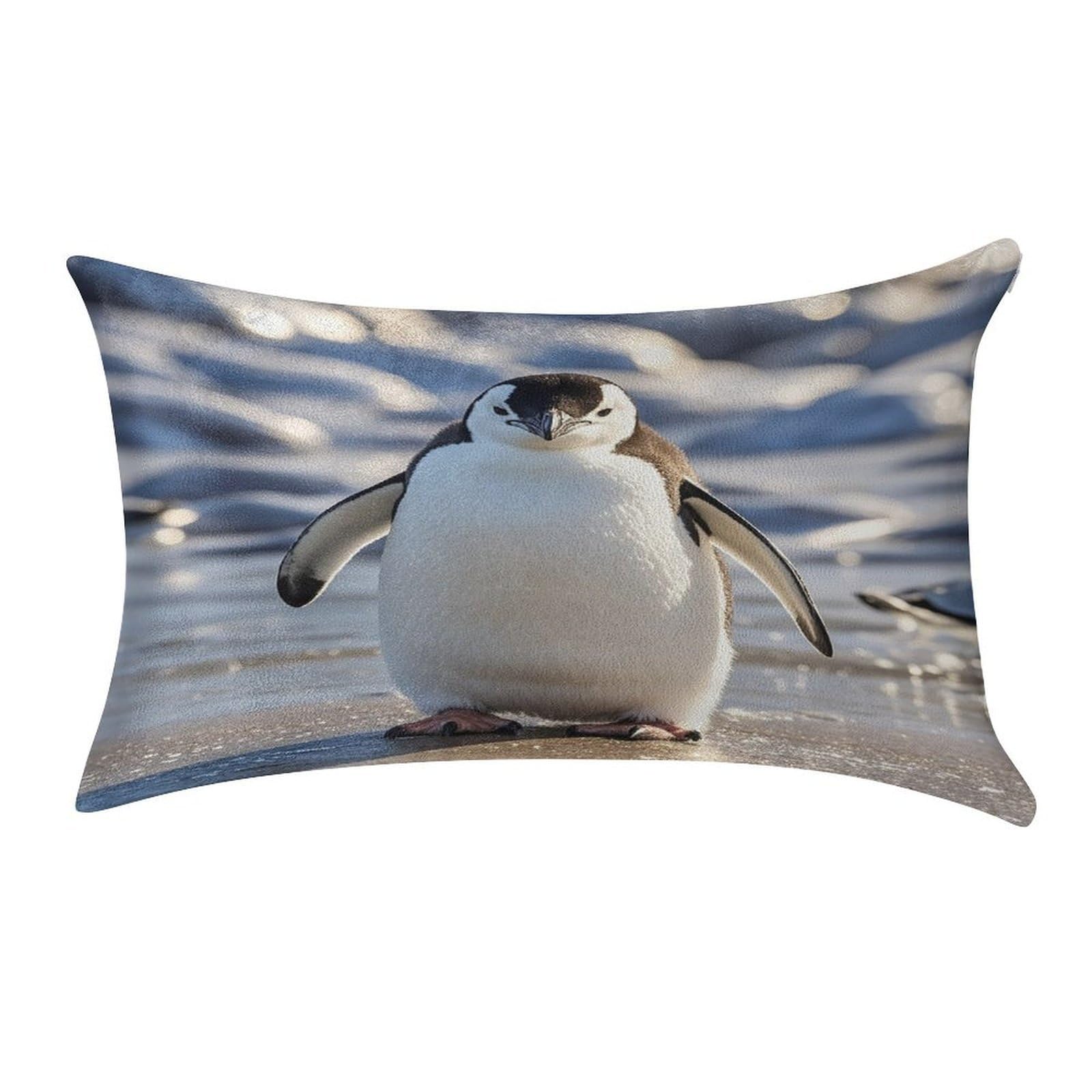 FekiLoot Cute Penguin Pillow Covers Luxury Velvet Oblong Pillowcases Rectangular Throw Pillows Case Decorative Velvet Cushion Covers Ultra Soft Lumbar Pillow Shells 12 X 20 in