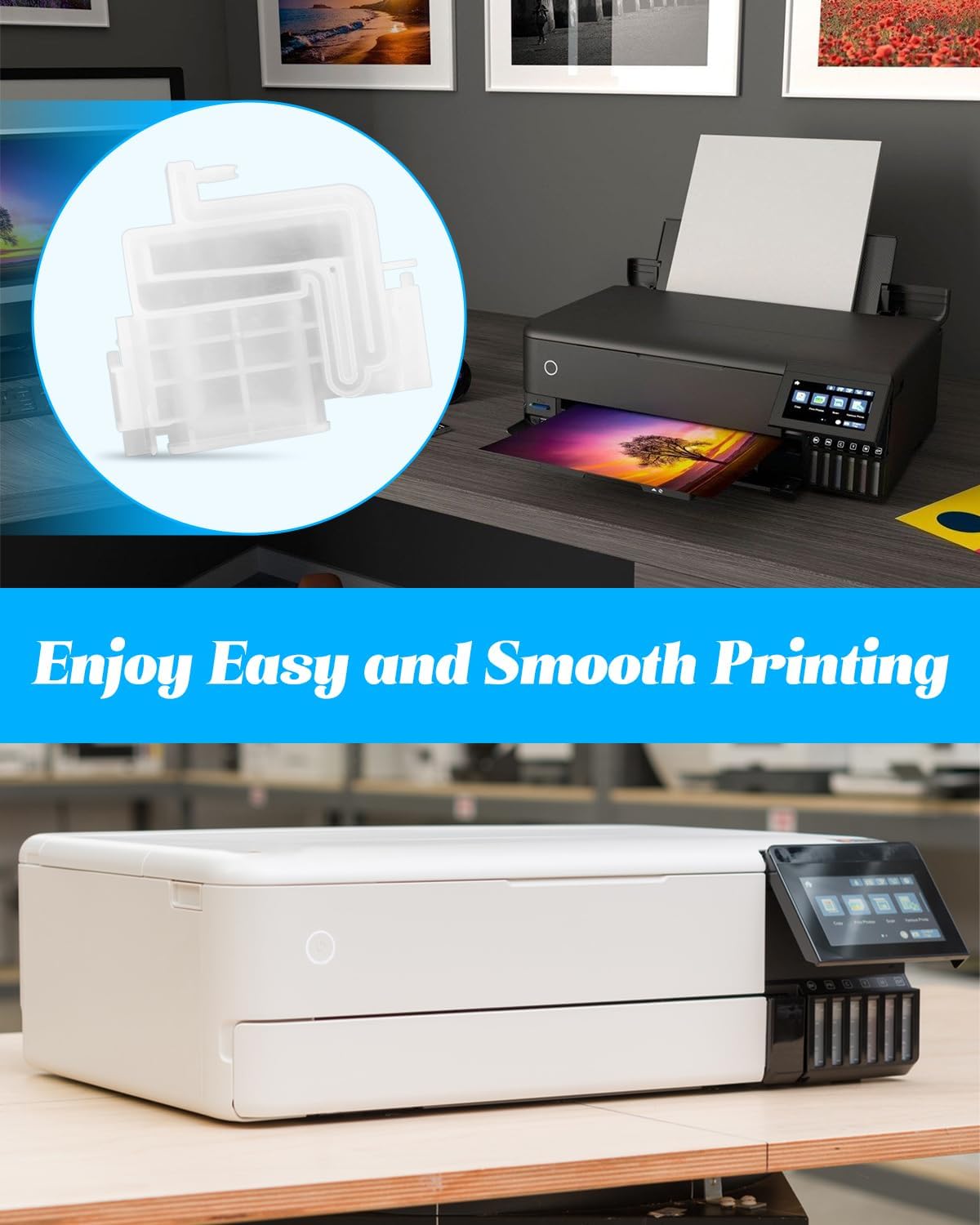 4 PCS Printer Ink Damper Fit for E-pson ET-8550 ET-8500 L8050 L18050 L8058 L18050 L8160 L8180 L8188 Printer