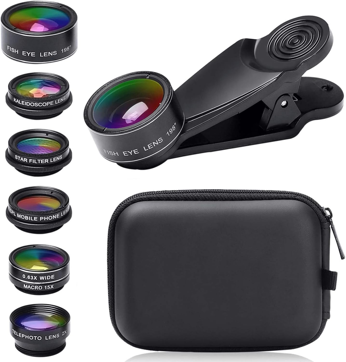 GAESHOW Phone Camera Lens, 7in1 Phone Camera Lens Kit, Clipon