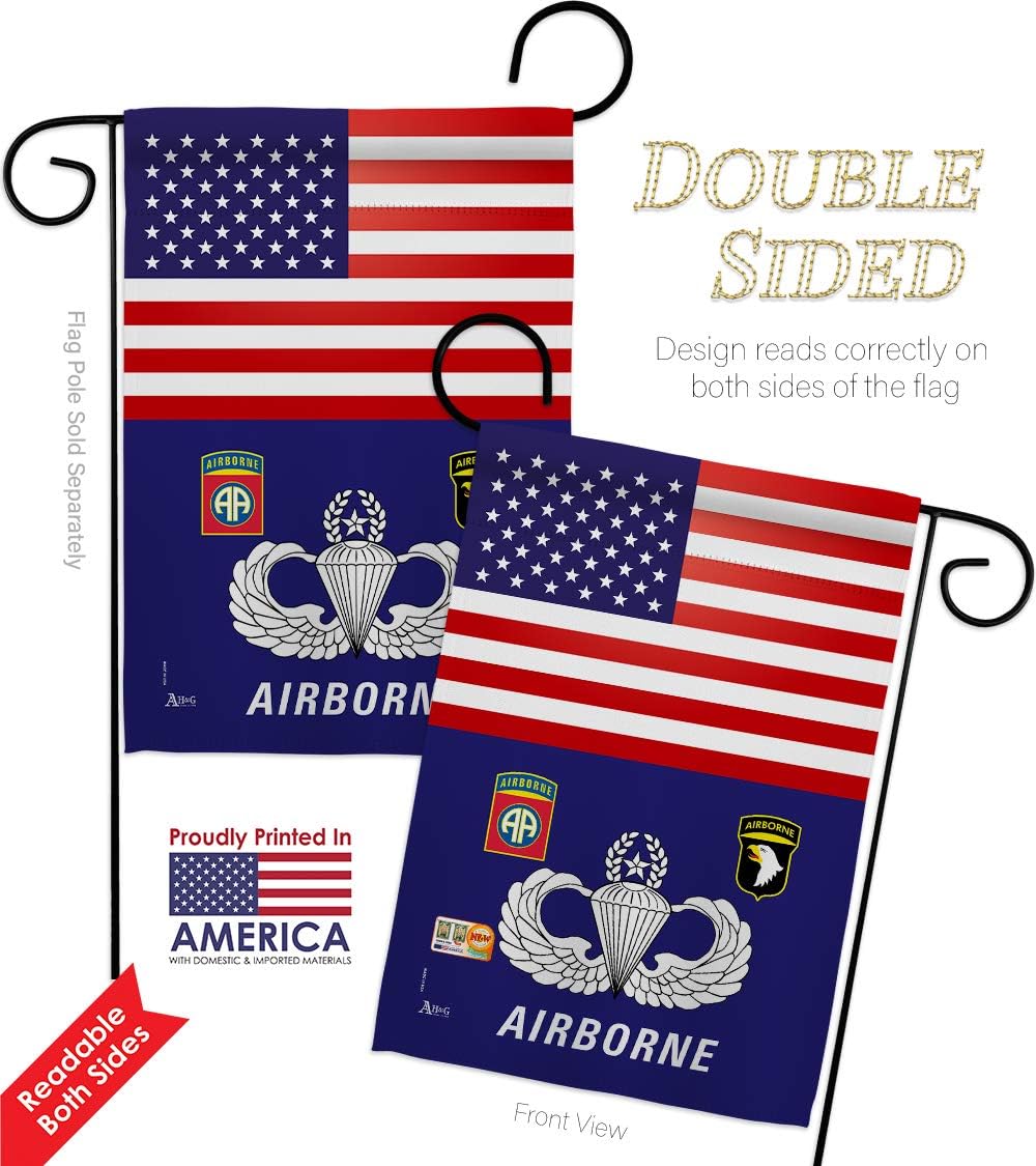 Army US Airborne Garden Flag Armed Forces Rangers United State American Military Veteran Retire Official Small Decorative Gift Yard House Banner Double-Sided Made In USA 13 X 18.5