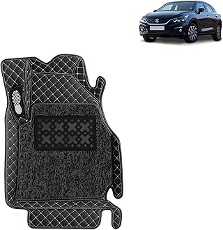 KINGSWAY Accessories Premium 7D Car Floor Mats Only Compatible with Maruti Suzuki Baleno Year 2022 Onwards All Model, Set of 3 Pcs, 100% Waterproof & Washable Luxury 7D Car Foot Mats, Classic Black