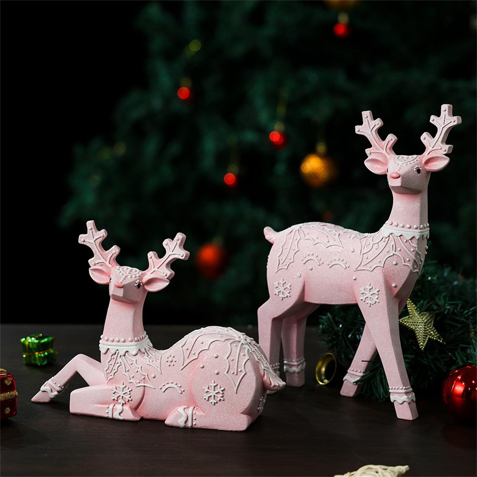 Scultura di renna fatta a mano a tema natalizio decorazione di cervo per caminetti mensola desktop display casa o ufficio resina renna decorazioni natalizie