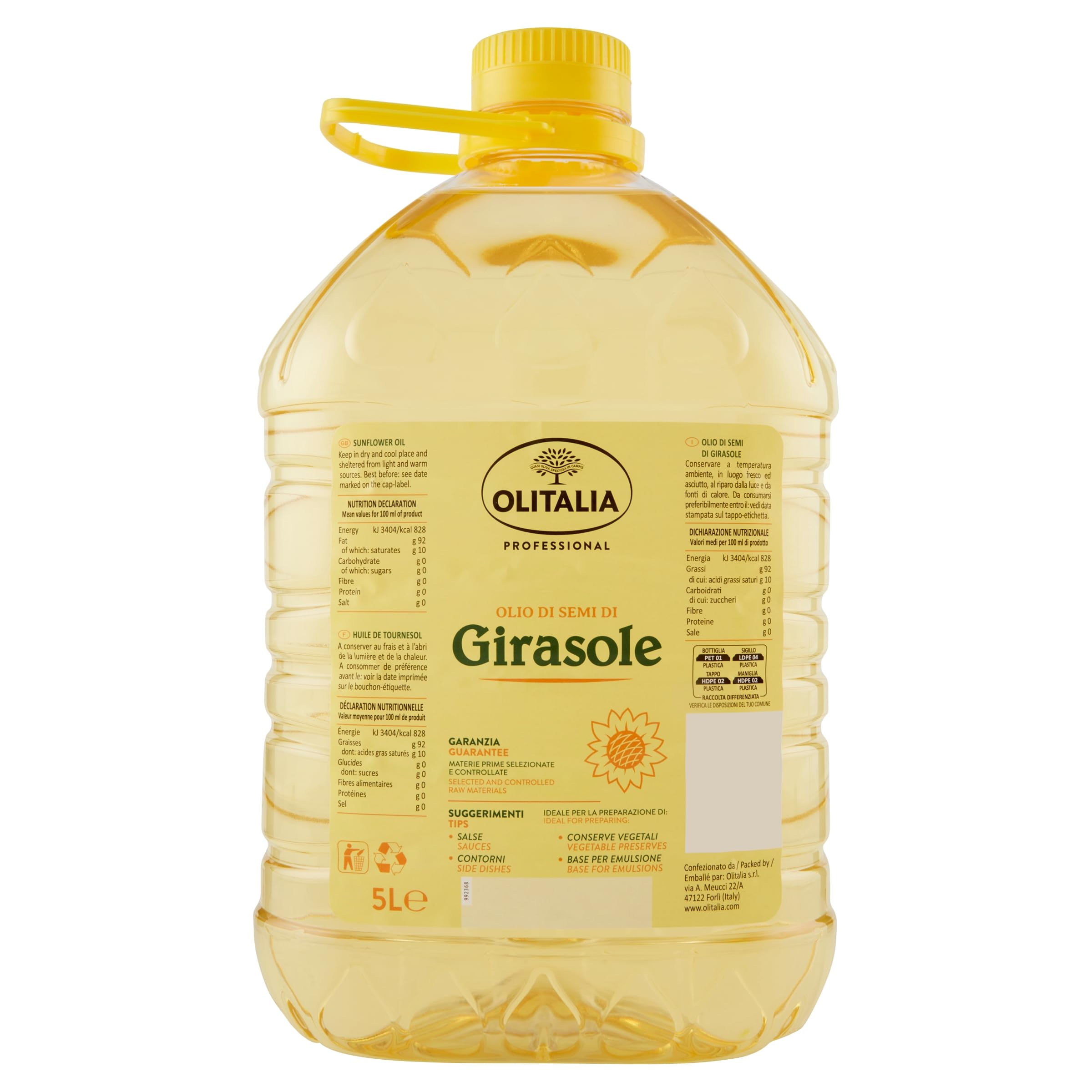 Olitalia Professional Olio di Semi di Girasole 5 L