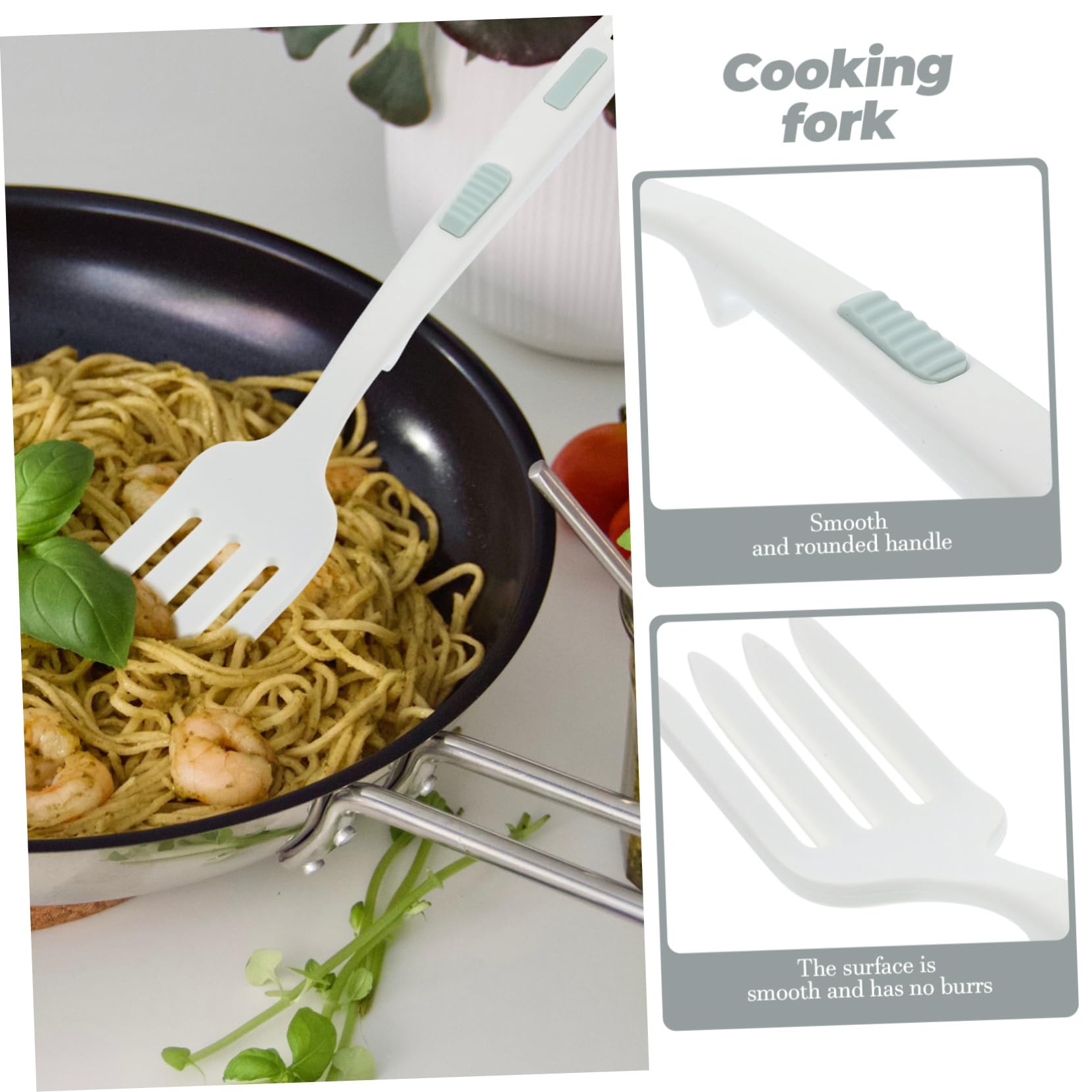 NAMOARLY Cooking Fork Silicone Flexible Fork Kitchen Gadgets Non Stick Soft Material for Kitchen