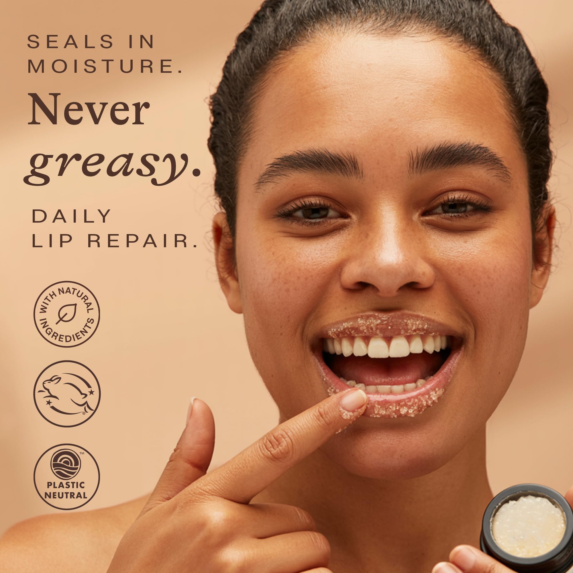 USDA Organic Lip Scrub Mint - Fabricado en Estados Unidos con ingredientes naturales, exfoliante hidratante para labios secos, exfoliante exfoliante de azúcar labial para labios suaves, pequeños 4