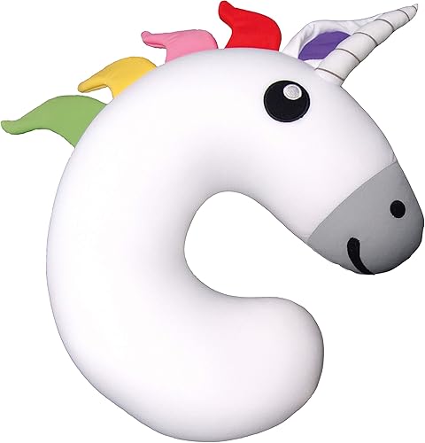 Gamago Unicornio Kids & Kidults, bonita almohada de avión para viajes, tela ultra suave rellena con microperlas para un suave apoyo del cuello para