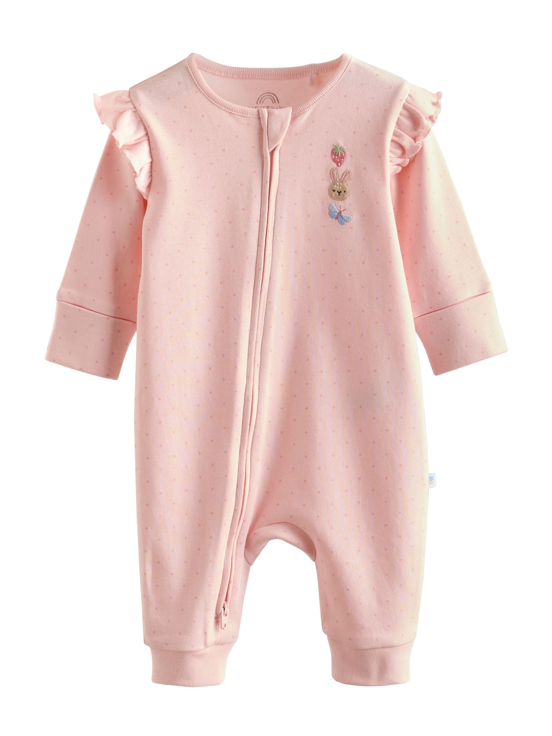 NEXT Bebés niña Pack de 3 Pijamas Tipo Pelele con Cremallera bidireccional para bebé