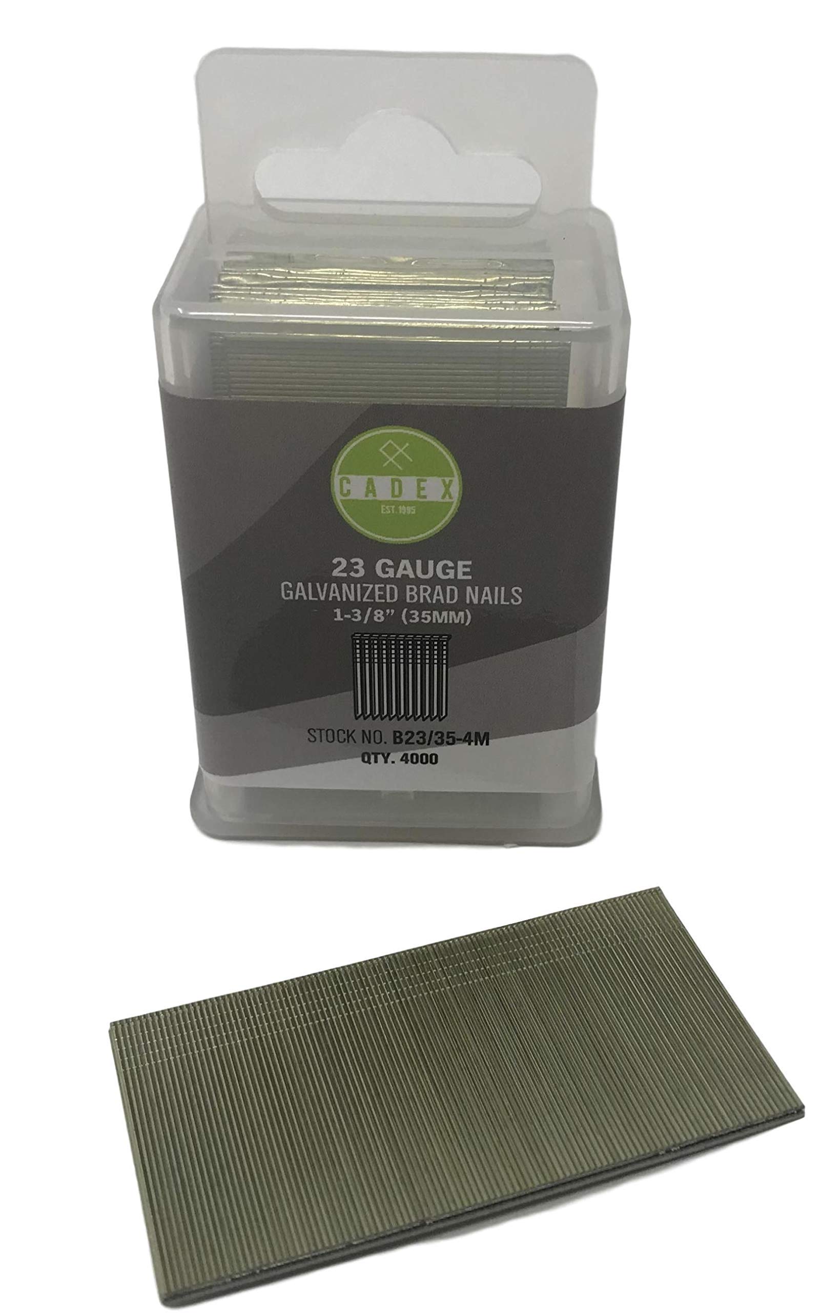Cadex B23/35-4M 23-Gauge Brad Galvanized Brad Nails with 4000 Fasteners Per Box, 35mm