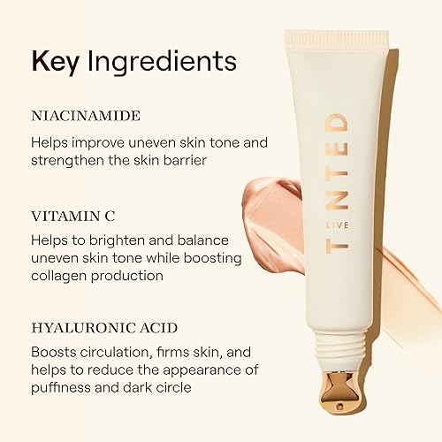 Miniatura 5 de Live Tinted 1 par de antifaz de péptido de cobre Rays y crema de ojos iluminadora Superhue de tamaño completo 0.5 fl oz, juego de 2 piezas