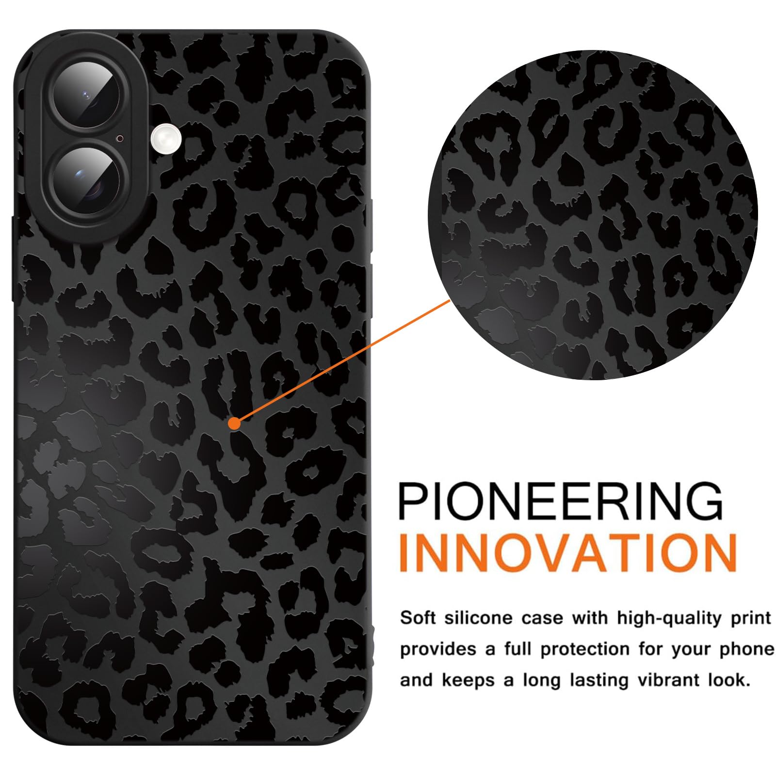Coalbooliy Custodia Per IPhone 16 Pro 6,3" In Silicone Morbido Con Stampa Leopardo E Farfalle - Nero, Protezione Antiurto