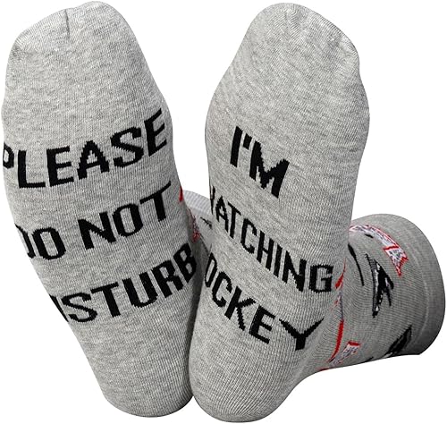 ZJXHPO Calcetín de hockey sobre hielo Please Do Not Disture I'm Watching Hockey Novedoso Calcetín para los amantes del hockey Jugador Entrenador