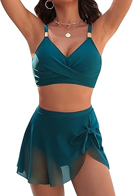 Blooming Jelly Womens High Waisted Bikini Set Gold Metal Two Piece Swimsuits Tummy Control Tie Knot 2026 Bathing Suits