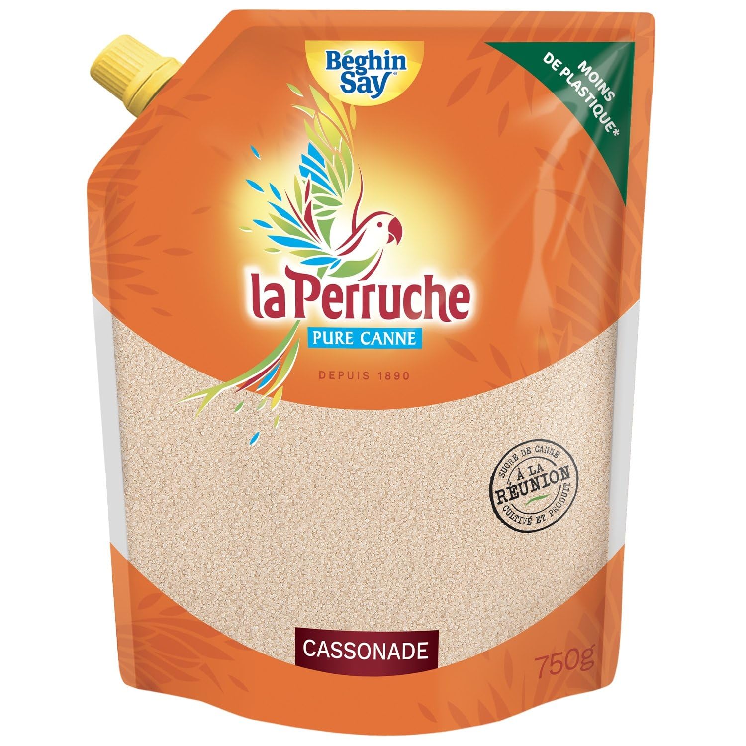 BEGHIN SAY – Sucre Cassonade Pure Canne, Texture Fine et Saveur Authentique, Poche 750g - Le Lot De 4