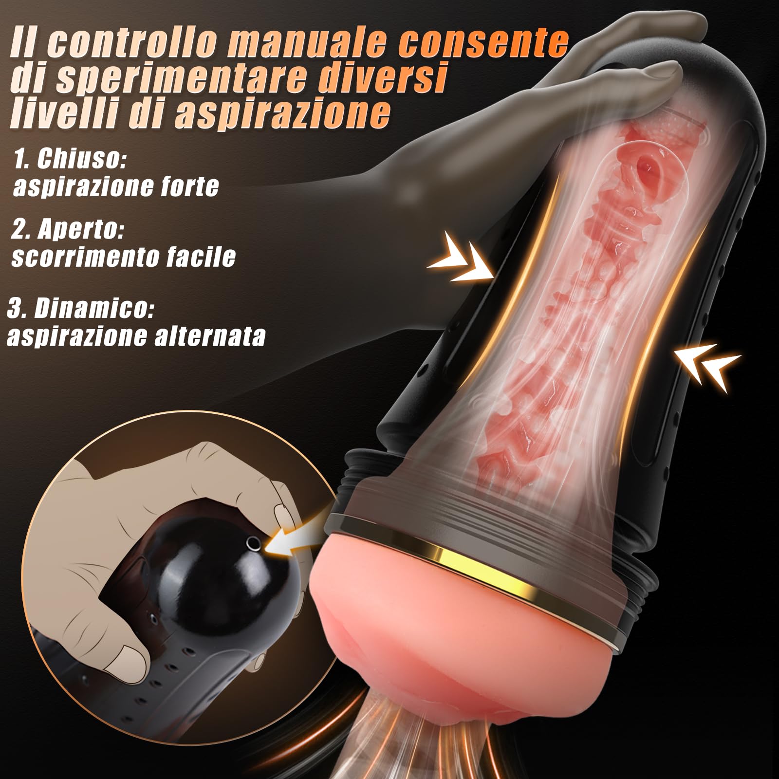VIJISA Masturbatore Uomo Realista XXL – Sex Toy Morbido con Texture 3D e Rilievi Interni