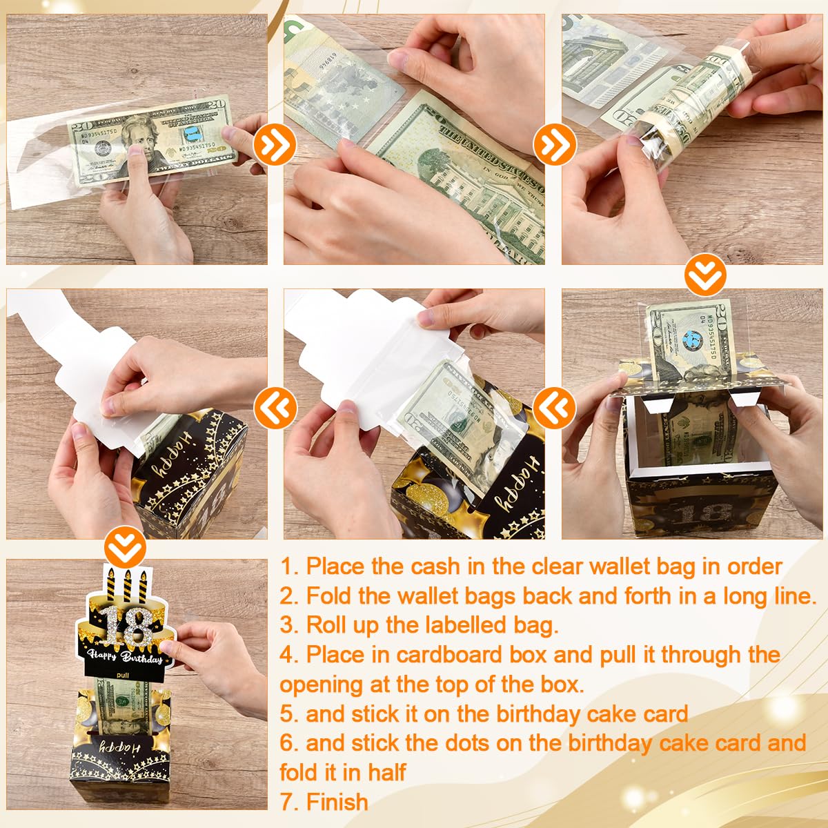 Scatola Sorpresa per Soldi Regalo, Scatole Portasoldi Buon Compleanno, DIY Confezione Regalo, Happy Birthday Cassetta Denaro per Contanti per Feste di Compleanno, Anniversari