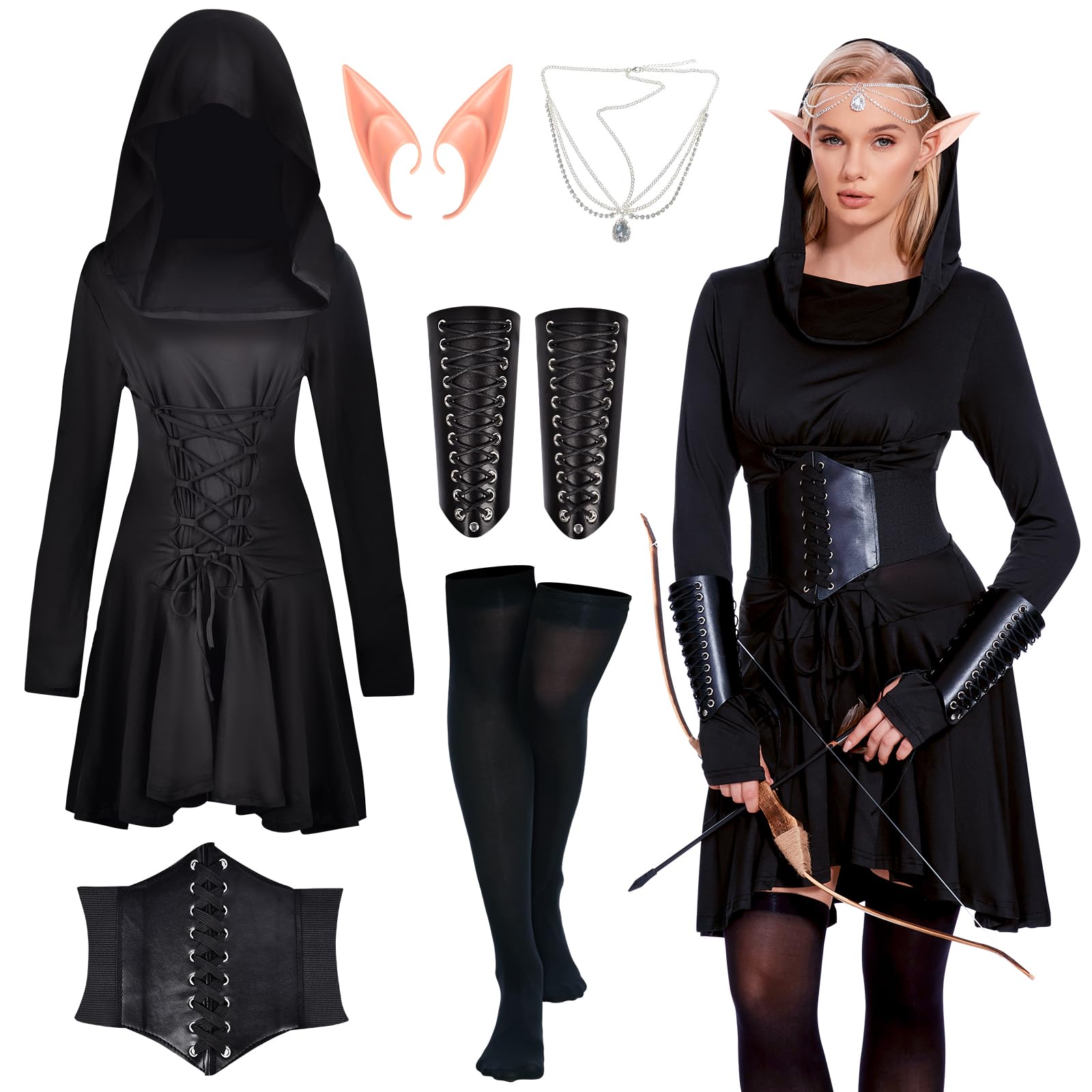 KONVINIT Medieval Fraile Túnica Disfraz Monje Con Capucha Disfraces De Monje Sacerdote Disfraz De Monje Hombre Para Halloween Disfraz Cosplay