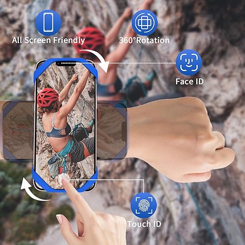 Miniatura 4 de Soporte de teléfono 3 en 1 para correr, muñequera, soporte para bicicleta, rotación de 360 y desmontable, para todos los teléfonos celulares de
