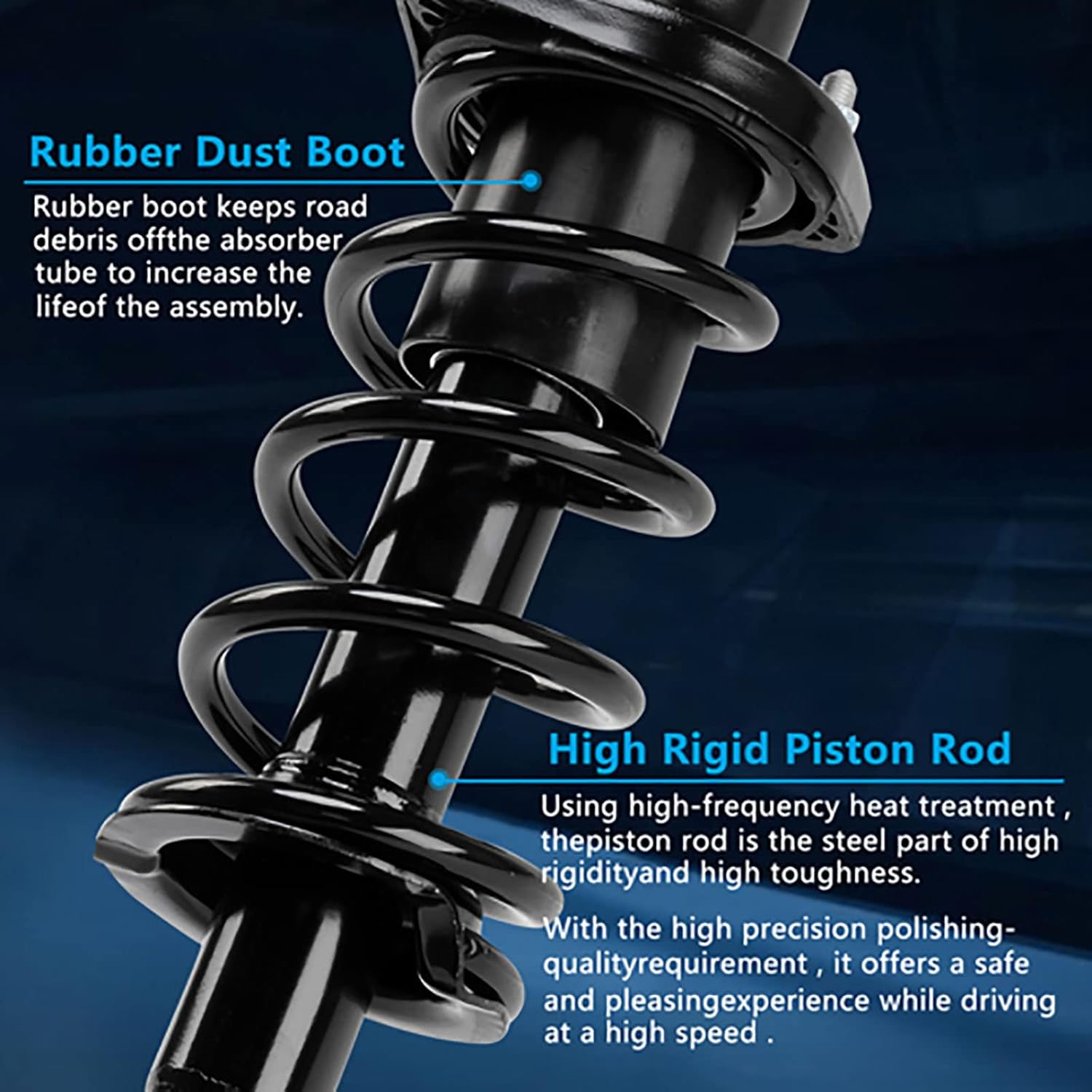 TRIBLE SIX Rear Pair Complete Struts Shocks Assembly w/Coil Spring Replacement for Honda Civic 2001 2002 2003 2004 2005 Suspension Kit 171340L 171340R
