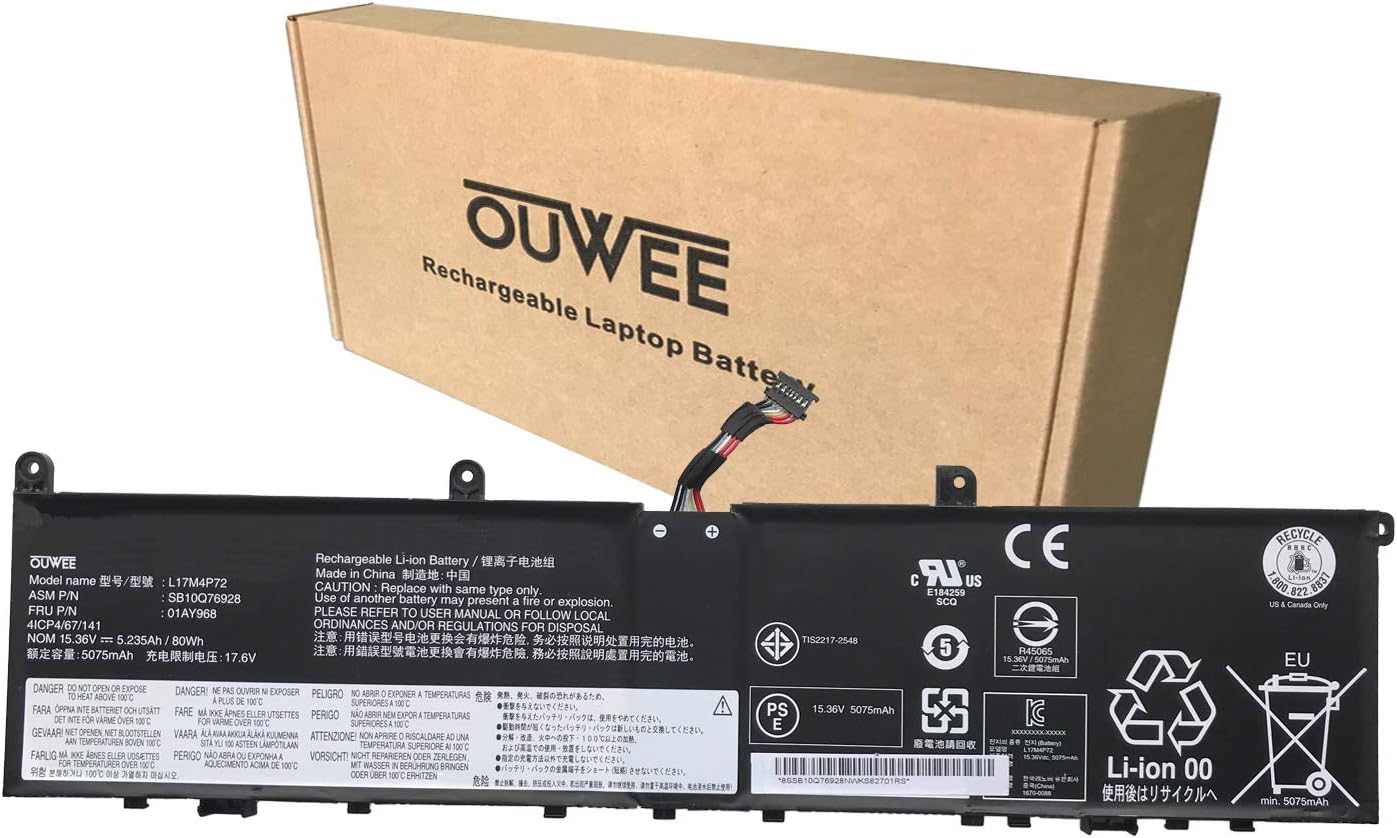 Batteria Per Lenovo L17C4P72 80Wh Compatibile Con ThinkPad P1 Gen 1 Type 20MD - Foto 4