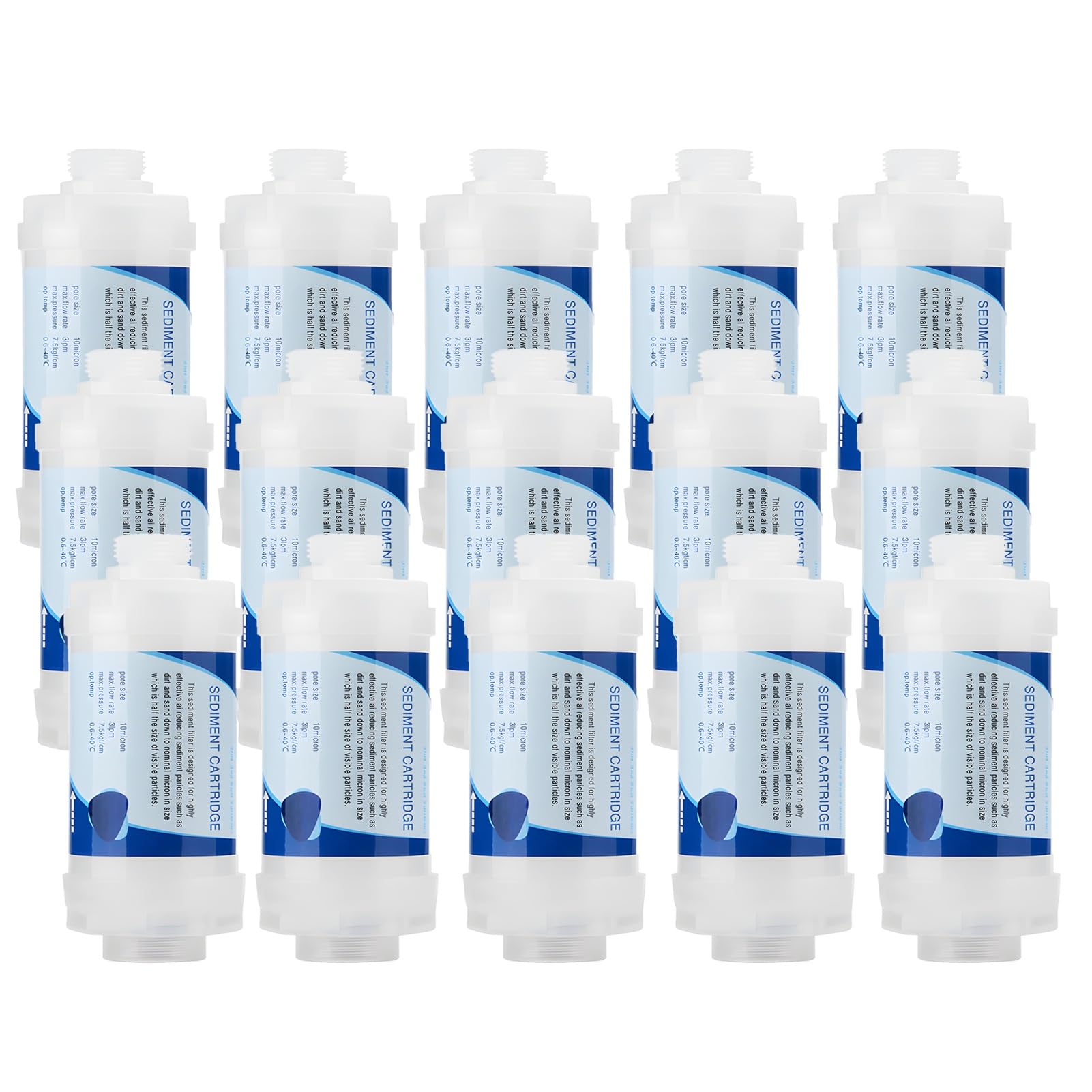 Filtre à eau de rechange 5'' pour éliminer les impuretés et préserver la plomberie (15 unités)
