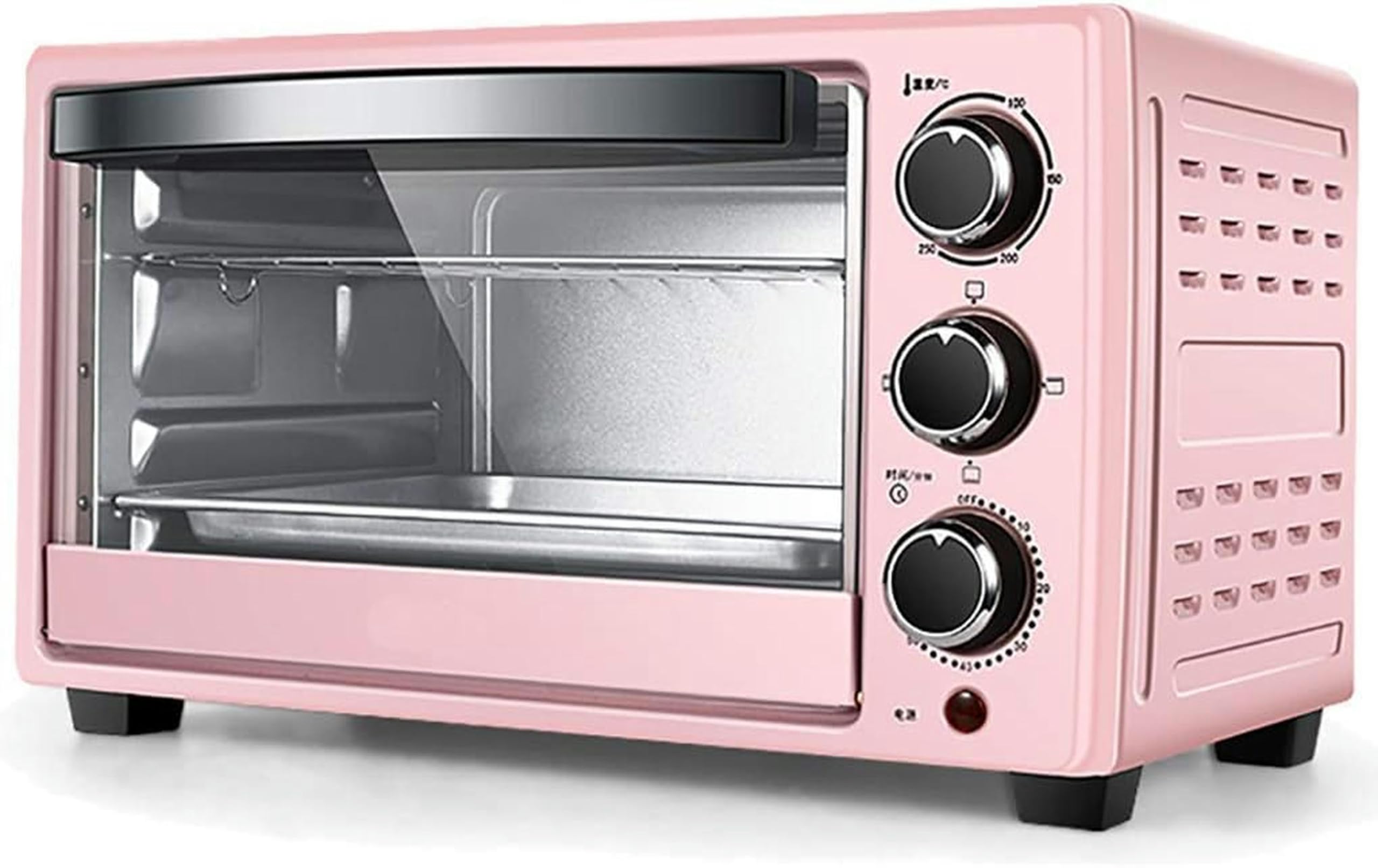 Mini Piekarnik 23 L, Piekarnik Elektryczny 1300 W Regularna Temperatura 70-250 ℃ I 60-Minutowy Czas Z 3 Funkcjami Ogrzewania Piekarnik Konwekcyjny Kuchenny (różowy)