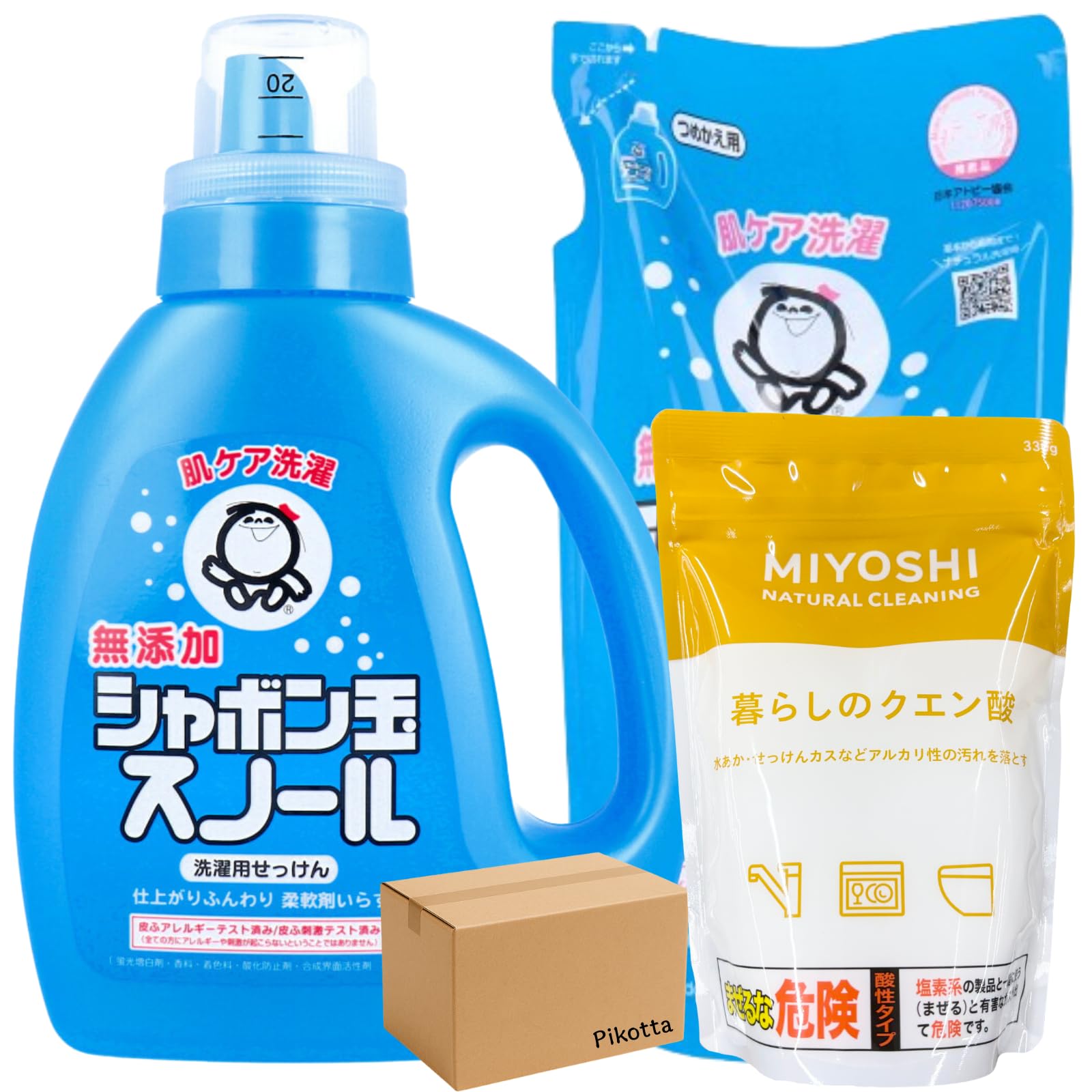 Amazon | シャボン玉 スノール 洗濯用せっけん 本体 1000mL + 詰め替え