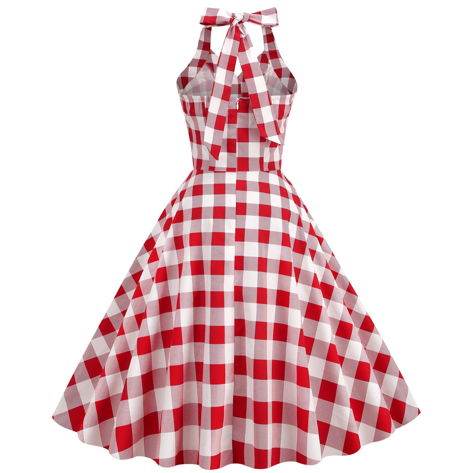 Robe vintage années 50 à pois pour femme - Robe de cocktail à motif floral années 50 Rockabilly Audrey Hepburn - Robe de bal de fin d'année