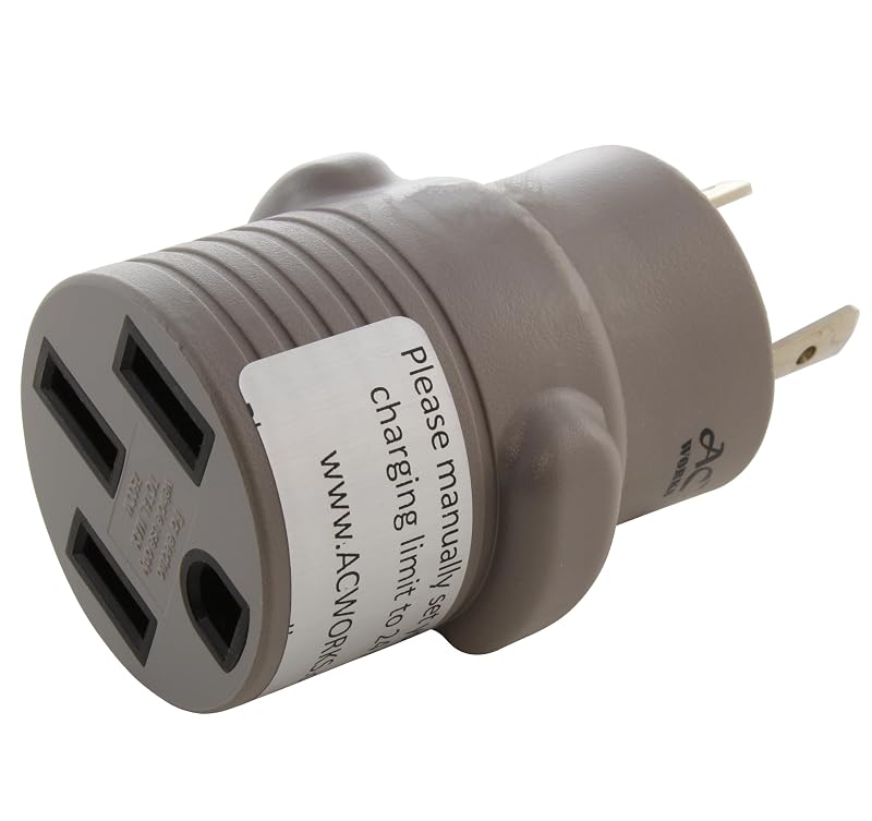 Adaptador de Recarga para Veículo Elétrico AC WORKS NEMA L6-30P 30 A 250 V para Carregador Tesla 14-50 EVL630SS, 1 unidade