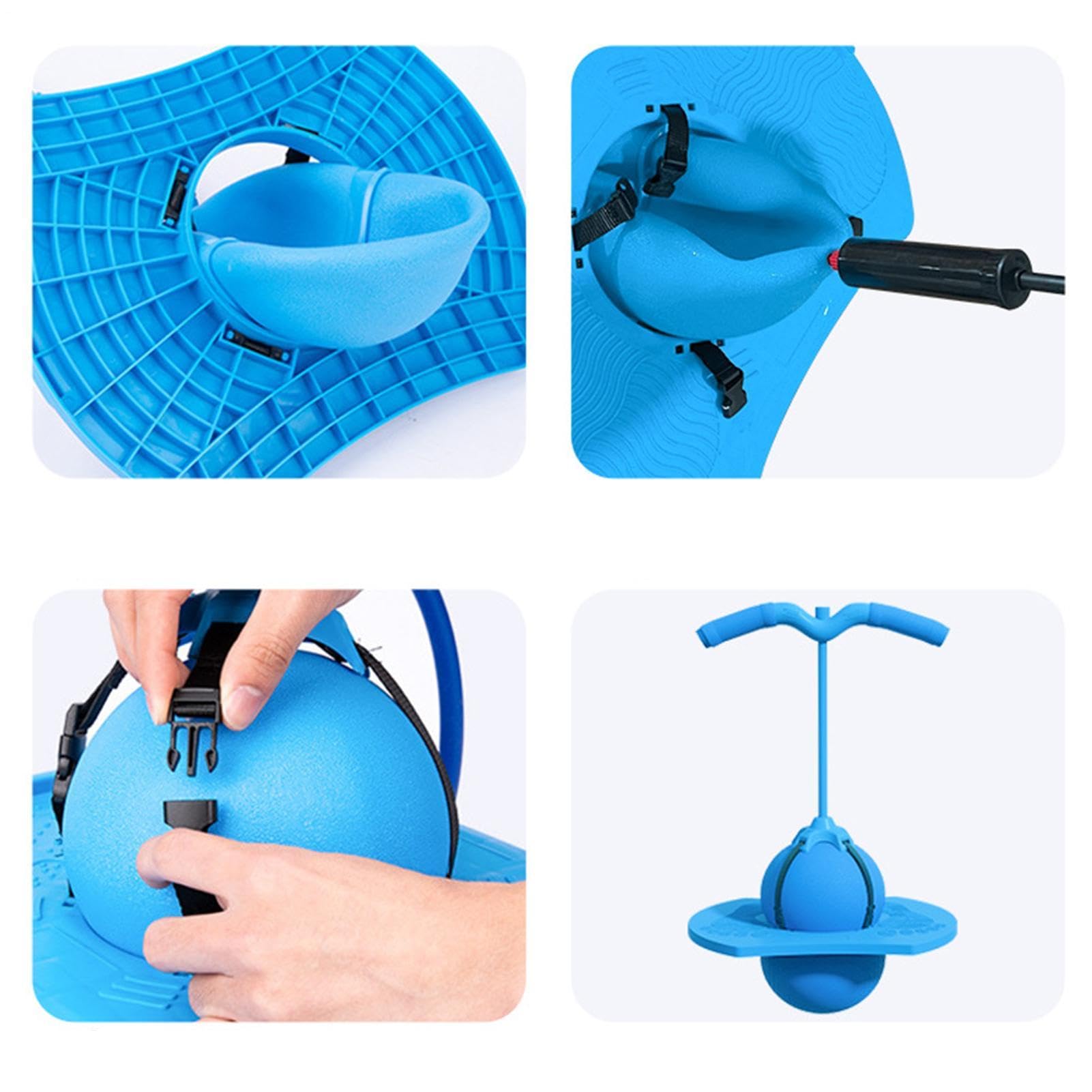 Pelota rebozadora para niños – Silencioso con mango y bomba antideslizante | Pelota rebote para ejercicio, para casa, escuela, jardín, camping, cumpleaños, fiestas, actividades deportivas