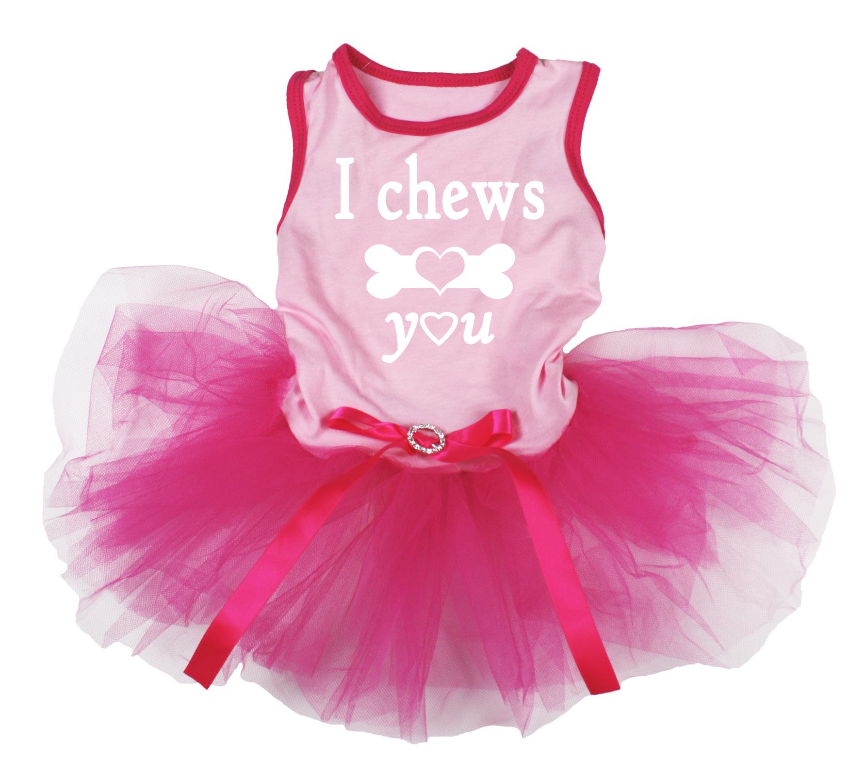 Robe pour chien rose I Chew You en taille XS pour petit chiot