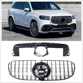 Front Grille Racing Grill Bar Vent Cover Trim GT for Mercedes Benz X167 GLS 2020 2021