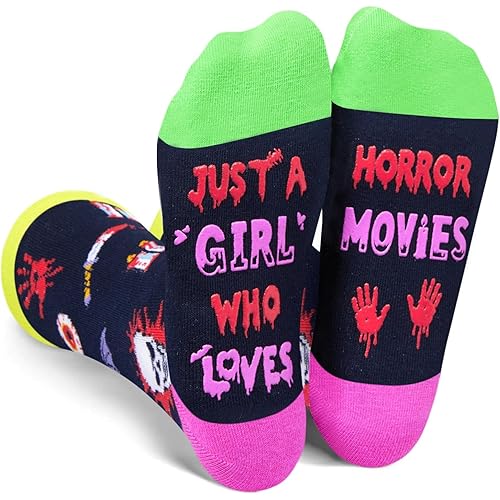 HAPPYPOP Funny Gifts for Women - Anime Acting Travel Horror Movie Lover Socks for Teen Girls