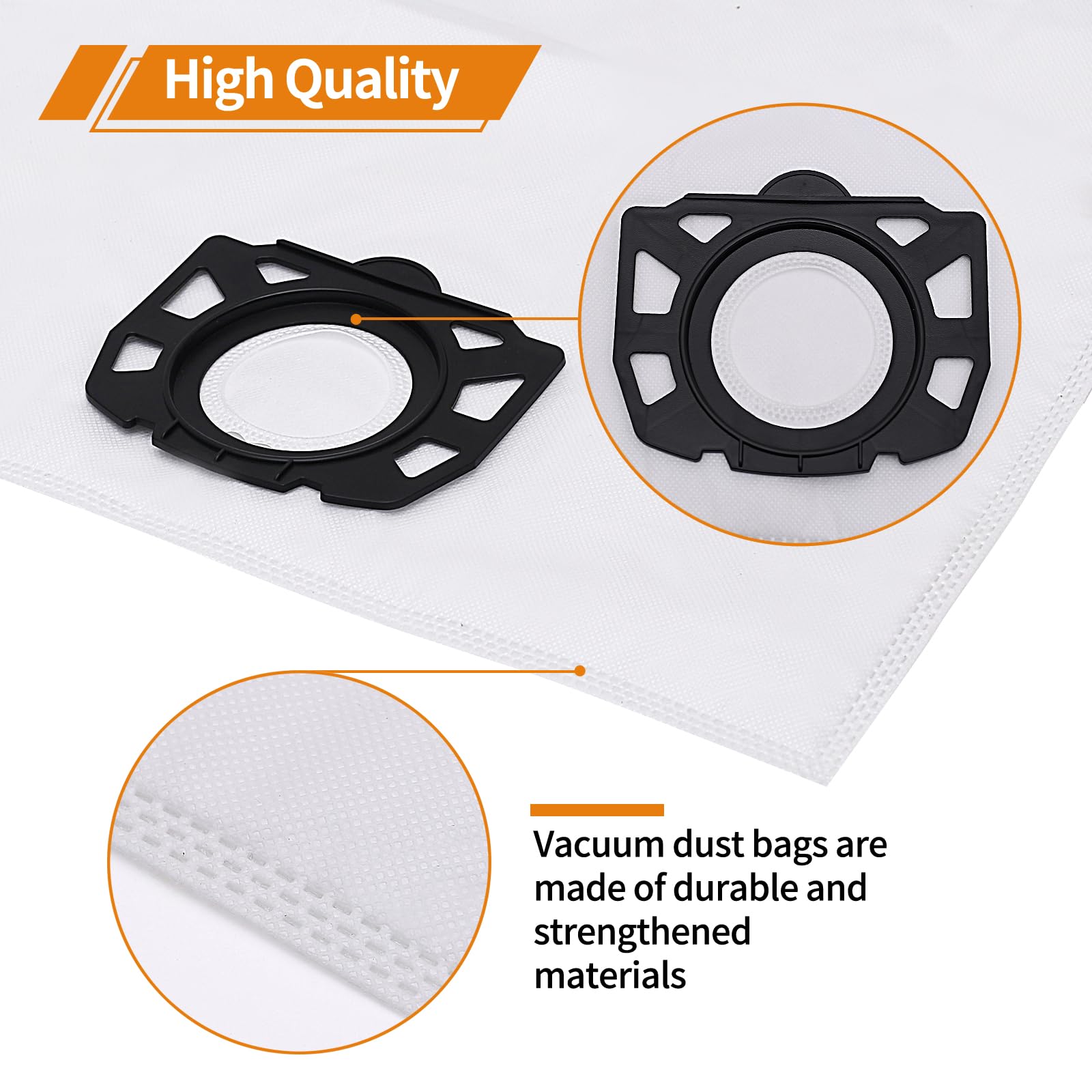 Ricambi Kärcher Sacchetti Filtro Kärcher 5 Pezzi - Ricambi Per Aspirapolvere WD4 WD5 WD6 Sacchetti Karcher Ricambio - Foto 8