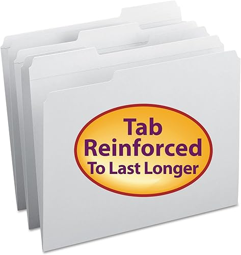 Carpetas de archivos, 13Cut, reforzado parte superior Tab, Letter, color blanco, 100Box, Blanco Paquete de 10