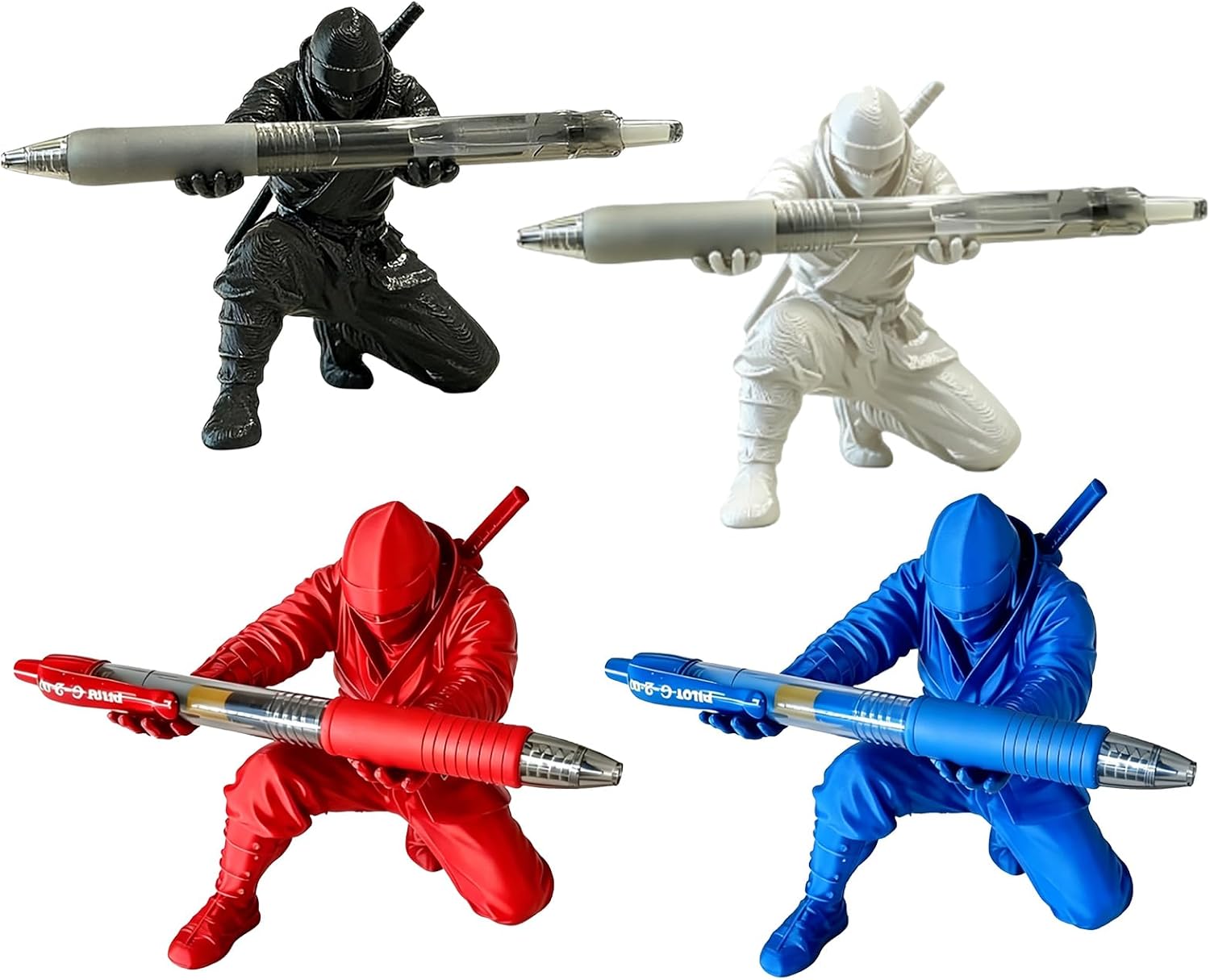 Ninja Pen Holder For Desk,Ninja Warrior Pen Holder With Sword And Accessories,3D Printed samurai pen holder Creative Ninja Desk Organizer with Sword,for Anime Fans Office
