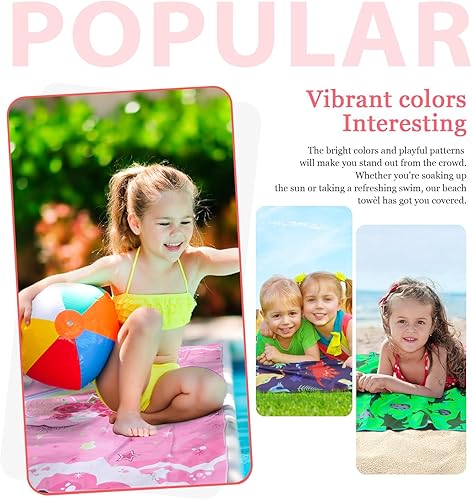 Miniatura 4 de Toallas de playa de microfibra para niños y niñas, ligeras, finas, súper suaves, compactas, absorbentes, de secado rápido, para piscina, natación,