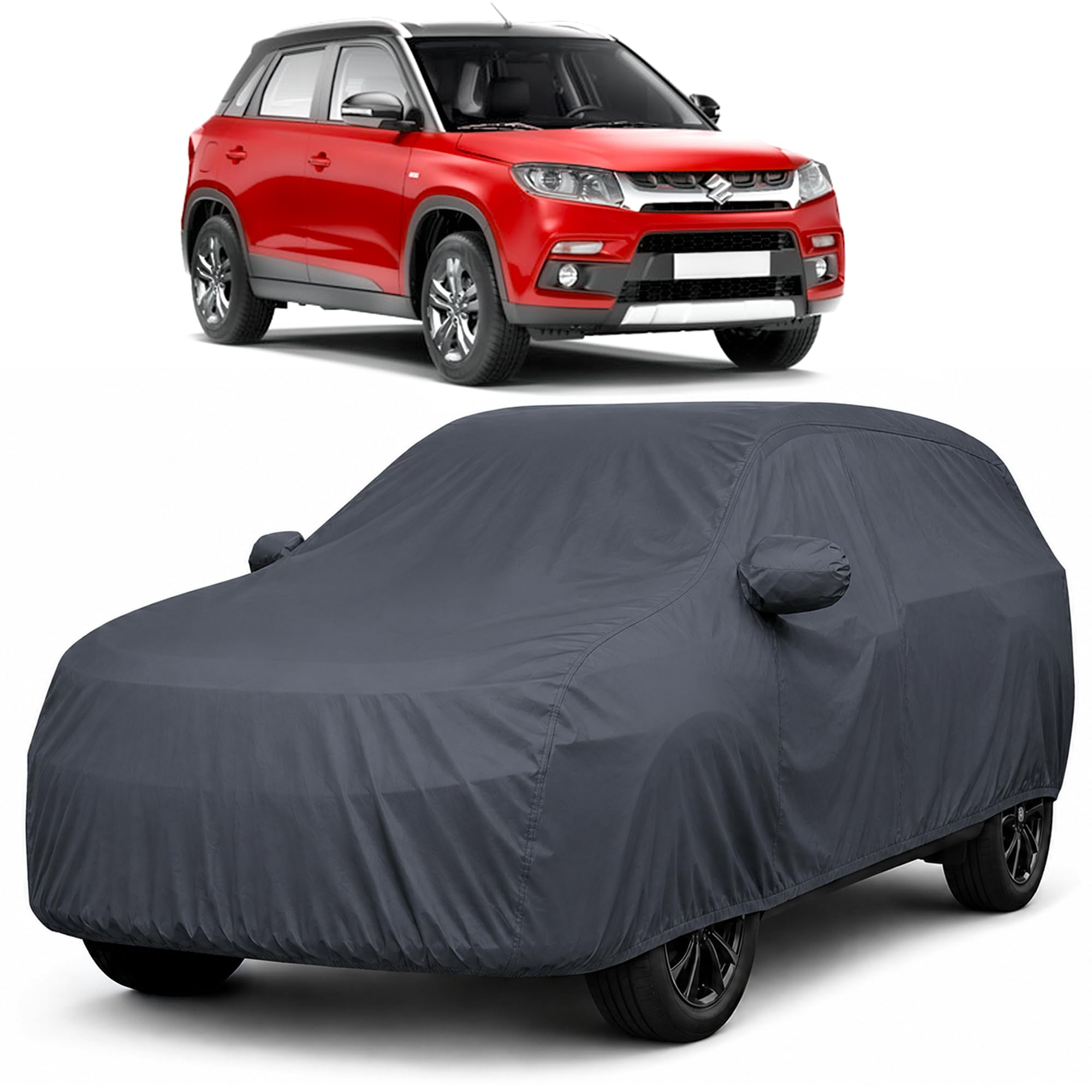 Autofact Premium Waterproof Car Cover for Brezza 2022-2026 | High Quality Rain Cover Fabric |Triple-Stitched |Lightweight & Soft Feel|Dustproof & Scratchproof |Indoor & Outdoor Use