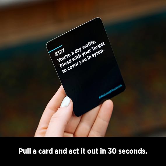 DSS Games You Laugh You Drink for People Who Cant Keep A Straight Face [Try Not to Laugh Cards | Party Game for Adults | 150 Fun Prompt Cards for Game Nights, Pregames | Gift for Him]