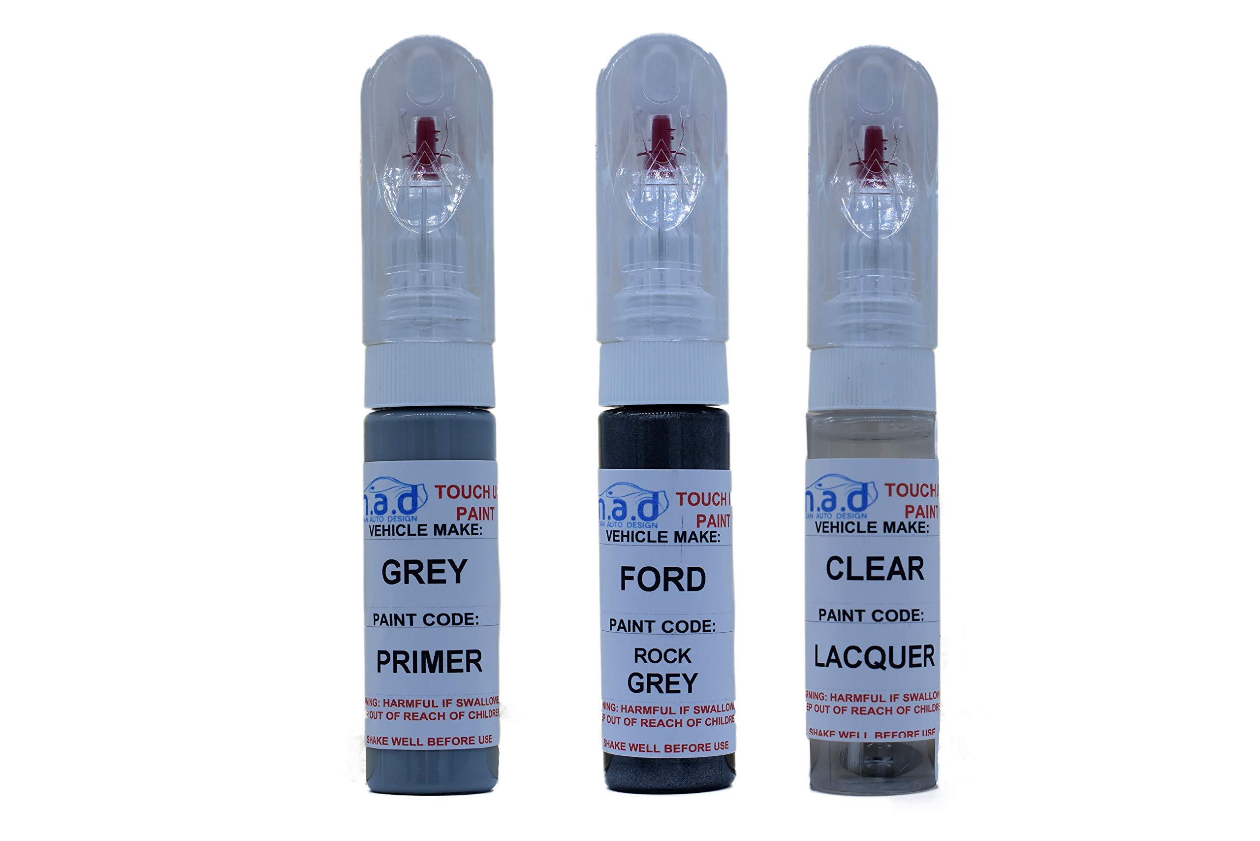 madAUTO FORD FIESTA ST ROCK METALLIC GREY WHEEL TOUCH UP PEN PAINT CHIP REPAIR KIT (PAINT + PRIMER + LACQUER)