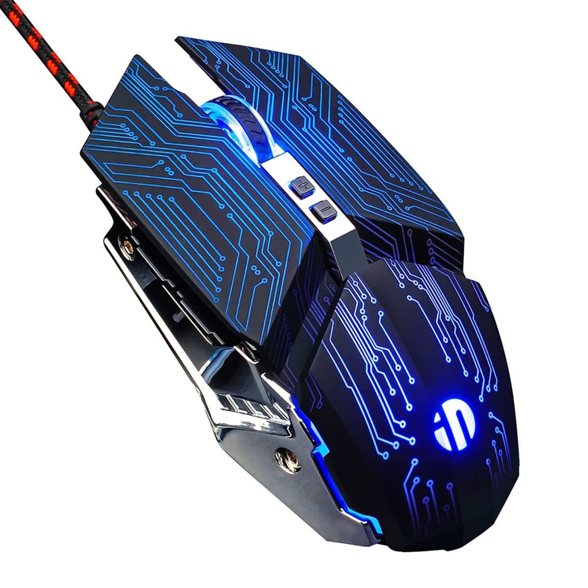 ALMEKAQUZ Wired Gaming Mouse, PC Computer Mice USB Mouse with 4 RGB LED Modes, High-Precision 4 Adjustable DPI Up to 4000, 7 Programmable Buttons, Ergonomic Optical Mouse